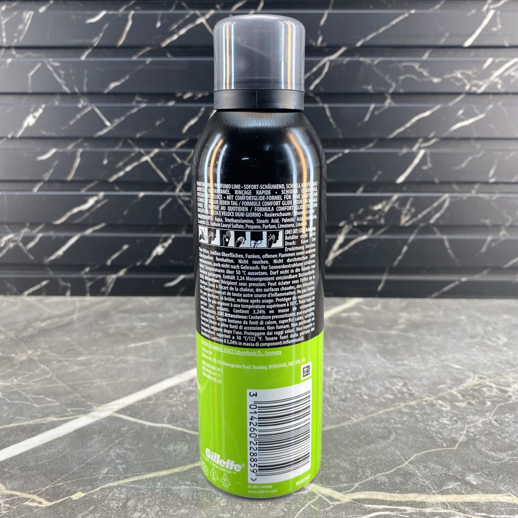 فوم اصلاح ژیلت مدل LIMETTENDUFT حجم 200 میل